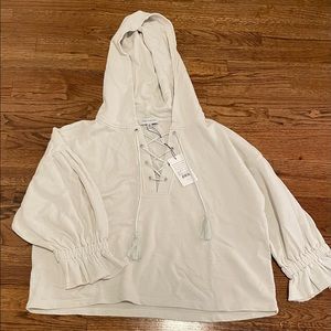 NWT Something Navy Sophia lace up hoodie